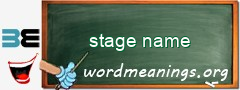 WordMeaning blackboard for stage name